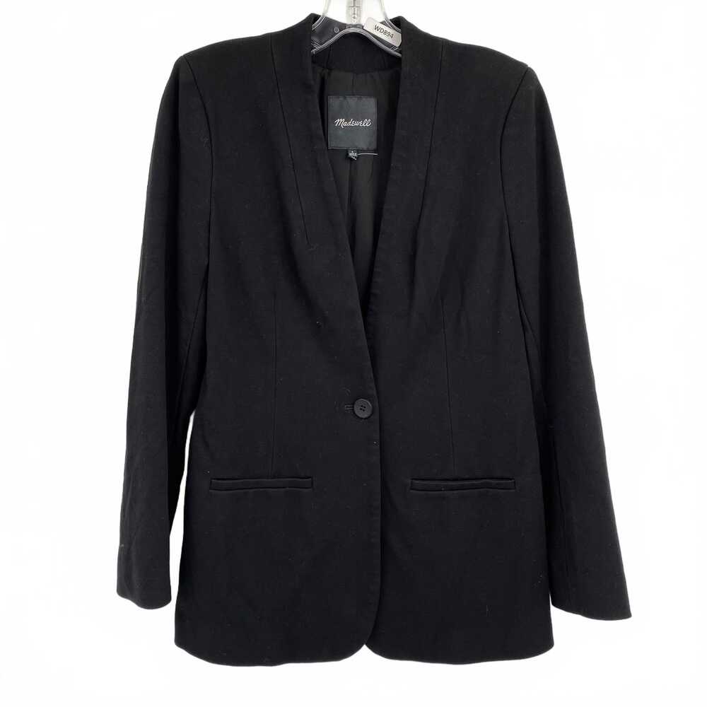 Madewell Black Blazer | Viscose-Nylon Pant Suit Jacket, Women’s UK Size 6